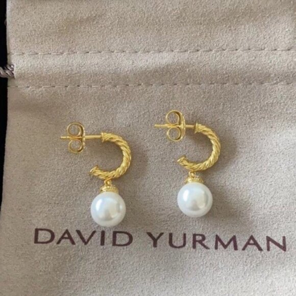 David Yurman. Jewelry - David Yurman Twisted Gold and Pearl Earrings